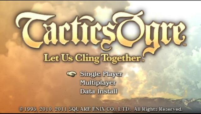 Tactics Ogre: Let us Cling Together  title screen image #1 In-game title screenshot and main menu
