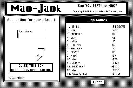 Mac-Jack title screen image #1 