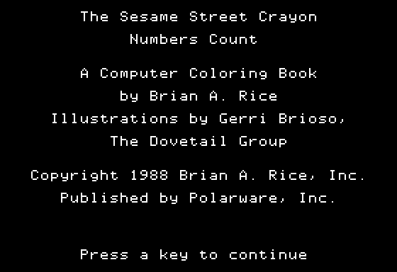 The Sesame Street Crayon: Numbers Count title screen image #1 
