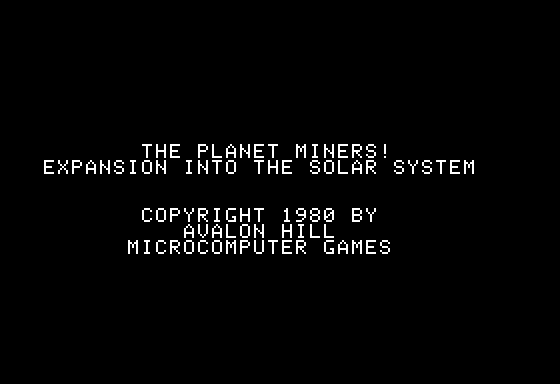 The Planet Miners title screen image #1 