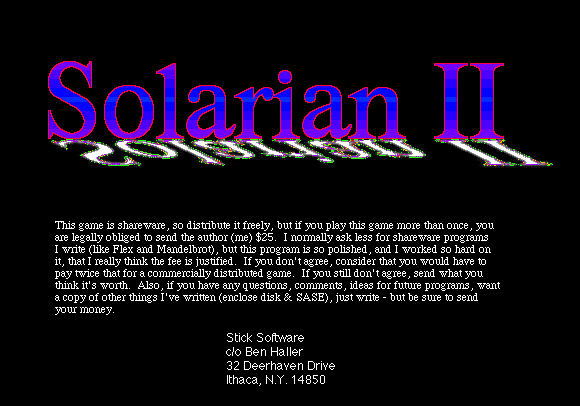 Solarian II title screen image #1 