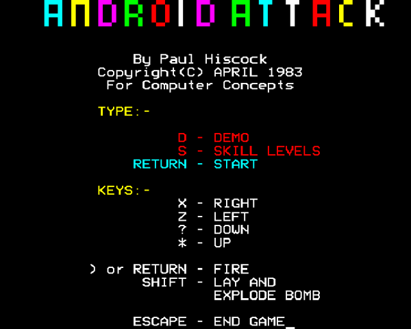 Android Attack title screen image #1 