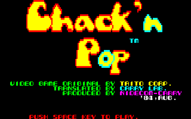 Chack'n Pop title screen image #1 