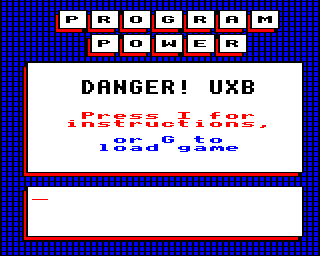 Danger UXB title screen image #1 