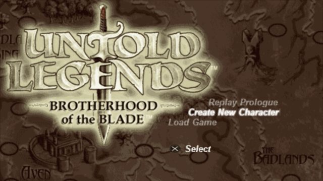 Untold Legends: Brotherhood of the Blade  title screen image #1 